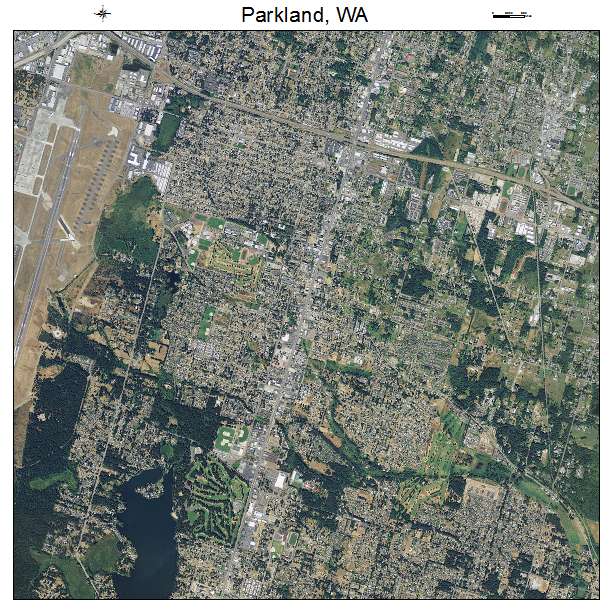 Parkland, WA air photo map