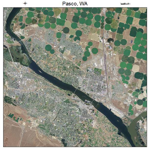 Pasco, WA air photo map
