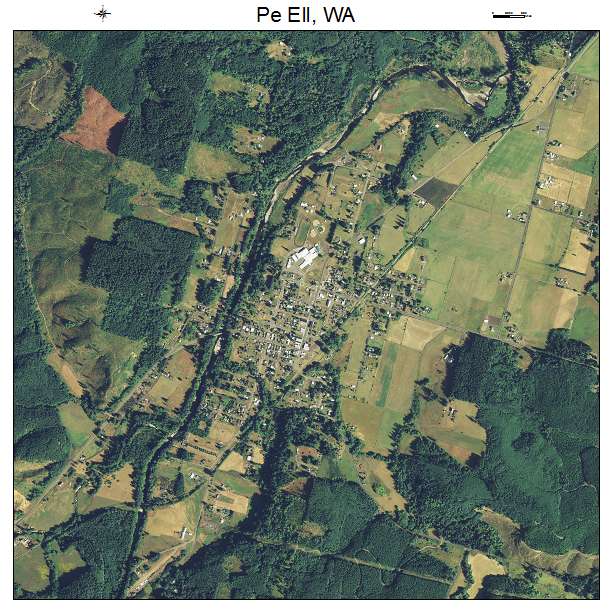 Pe Ell, WA air photo map