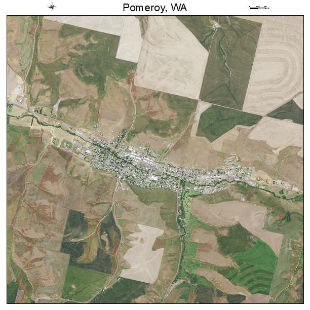 Pomeroy, WA air photo map