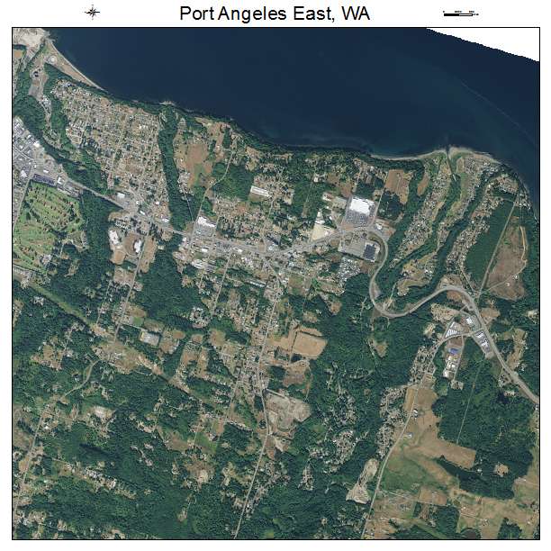 Port Angeles East, WA air photo map