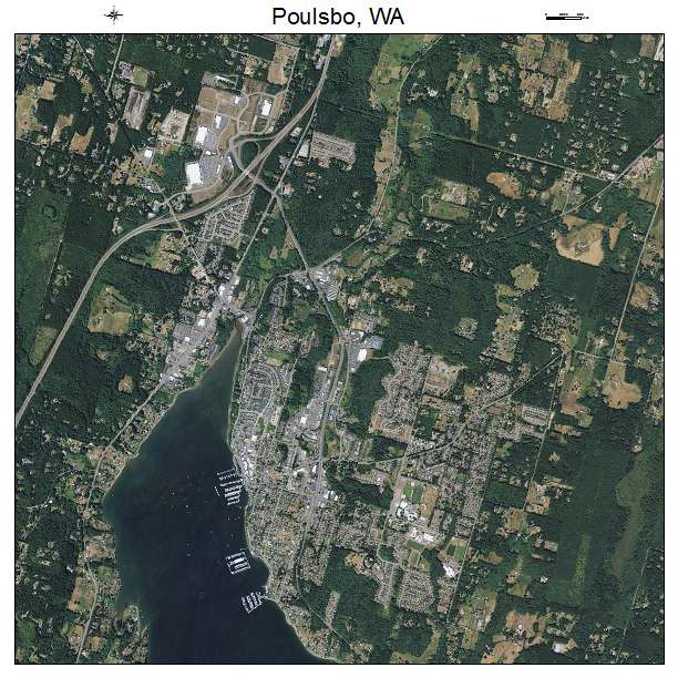 Poulsbo, WA air photo map