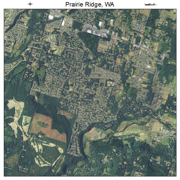 Prairie Ridge, WA air photo map