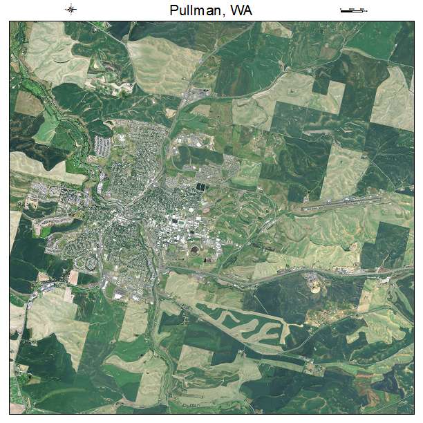 Pullman, WA air photo map