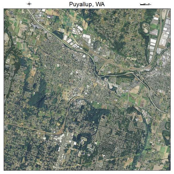Puyallup, WA air photo map