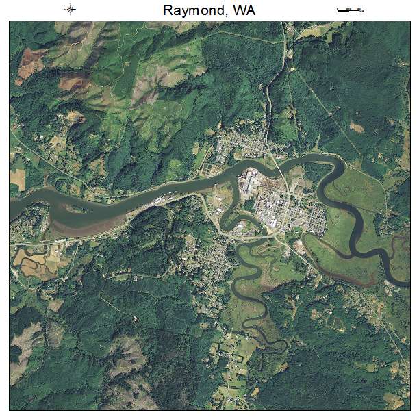Raymond, WA air photo map