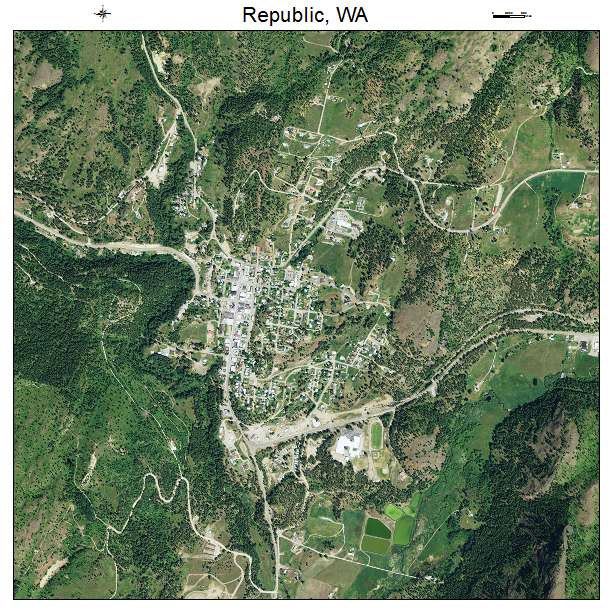 Republic, WA air photo map