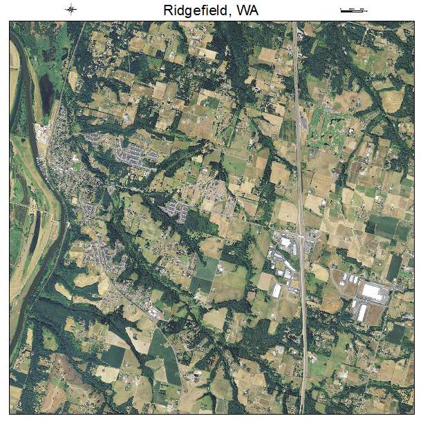 Ridgefield, WA air photo map