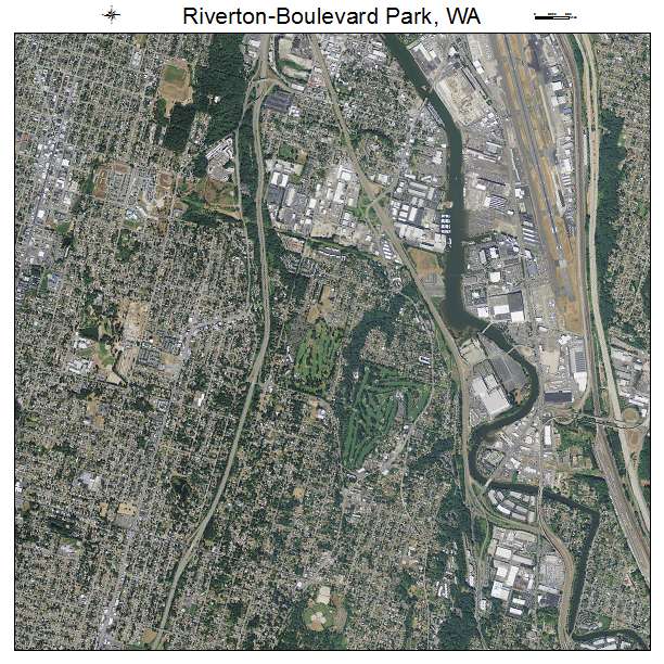 Riverton Boulevard Park, WA air photo map