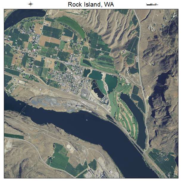 Rock Island, WA air photo map