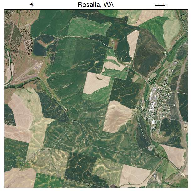 Rosalia, WA air photo map