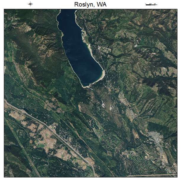 Roslyn, WA air photo map