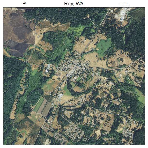 Roy, WA air photo map