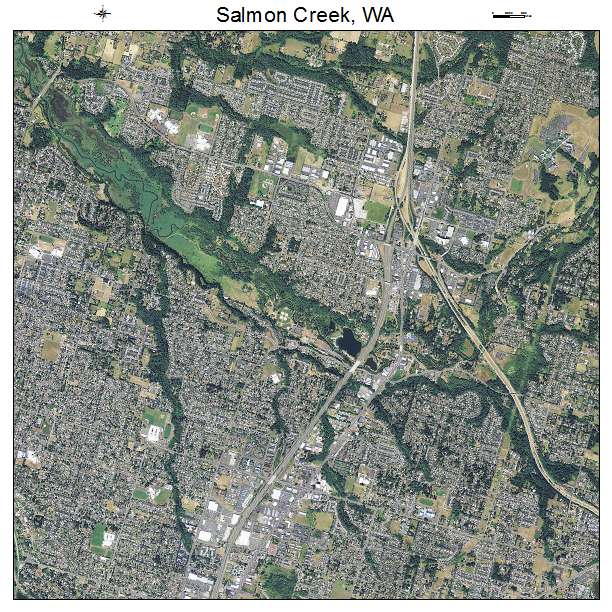 Salmon Creek, WA air photo map