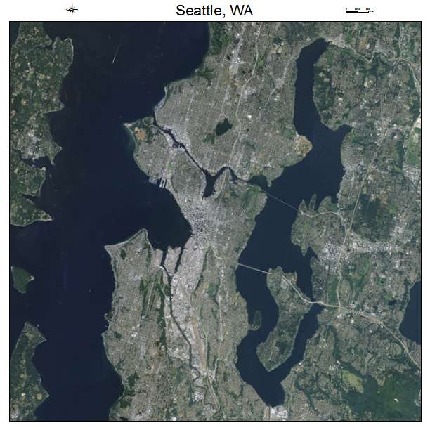 Seattle, WA air photo map