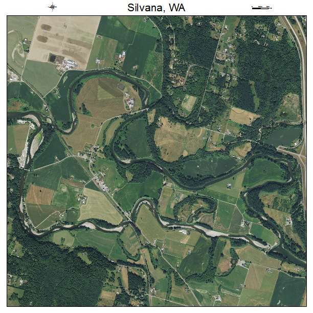 Silvana, WA air photo map