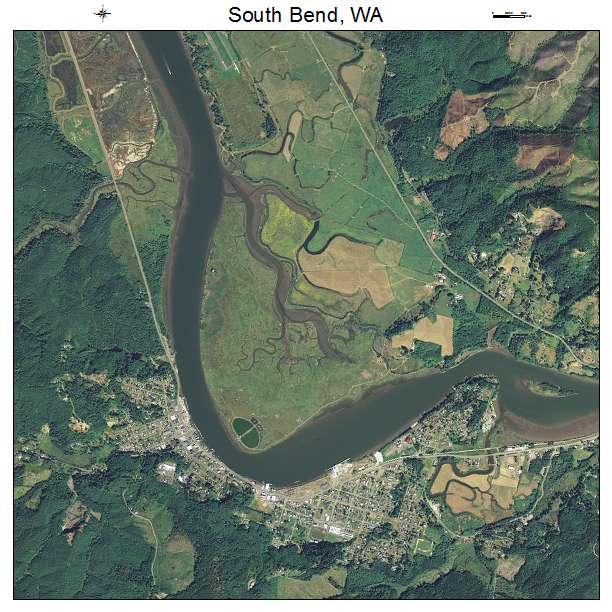 South Bend, WA air photo map
