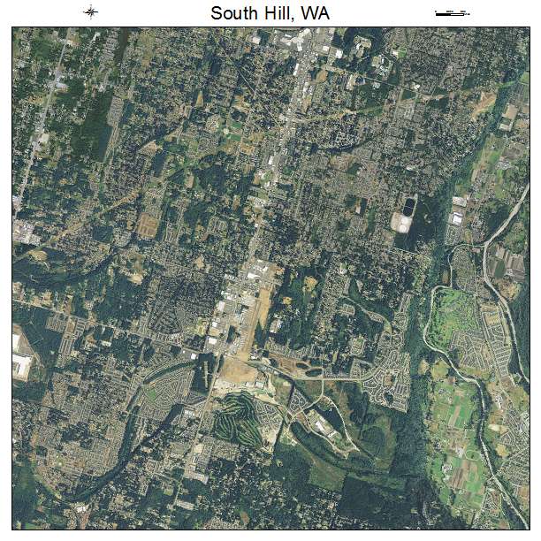 South Hill, WA air photo map