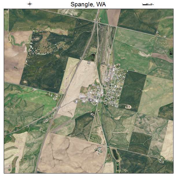 Spangle, WA air photo map