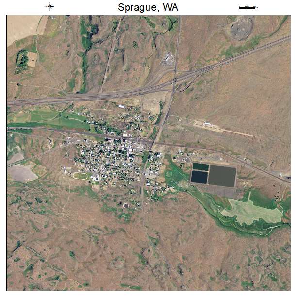 Sprague, WA air photo map