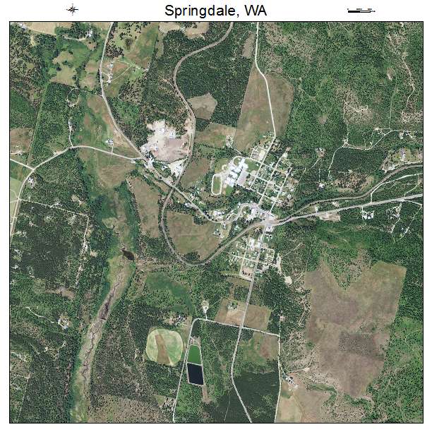 Springdale, WA air photo map