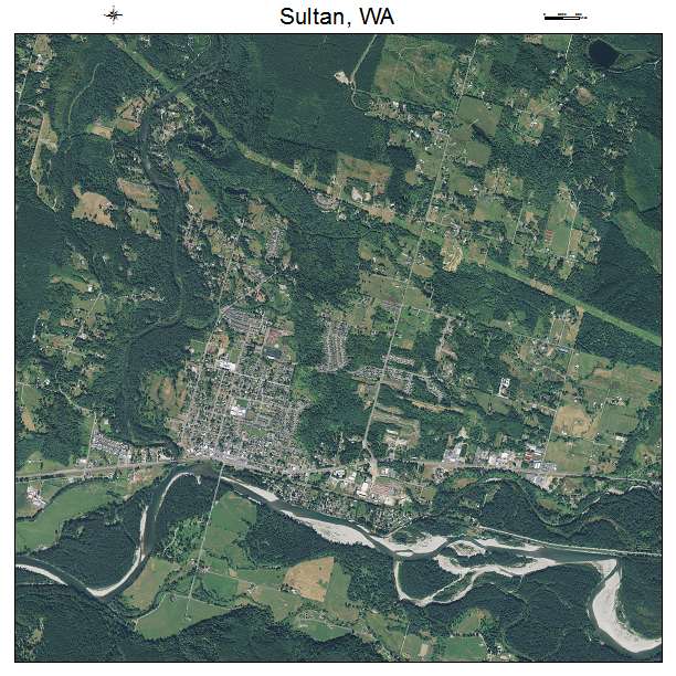 Sultan, WA air photo map