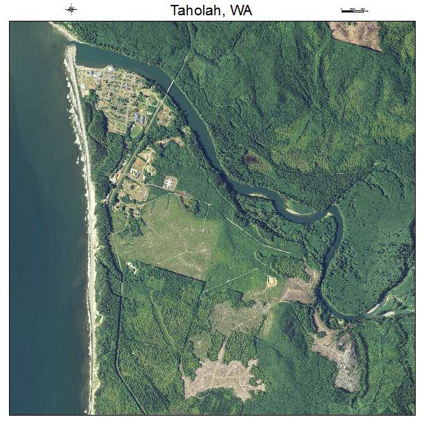 Taholah, WA air photo map