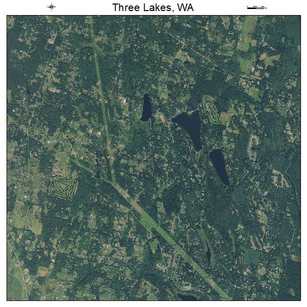Three Lakes, WA air photo map