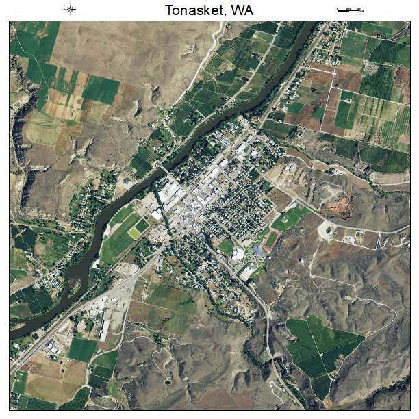 Tonasket, WA air photo map