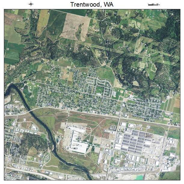 Trentwood, WA air photo map