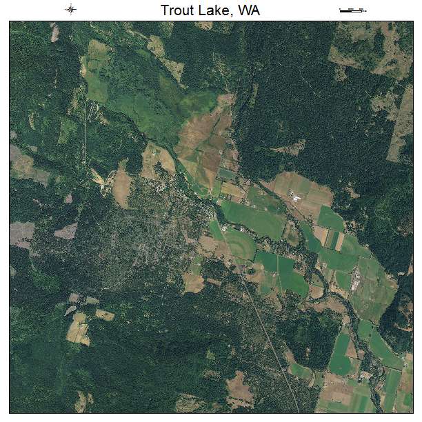 Trout Lake, WA air photo map
