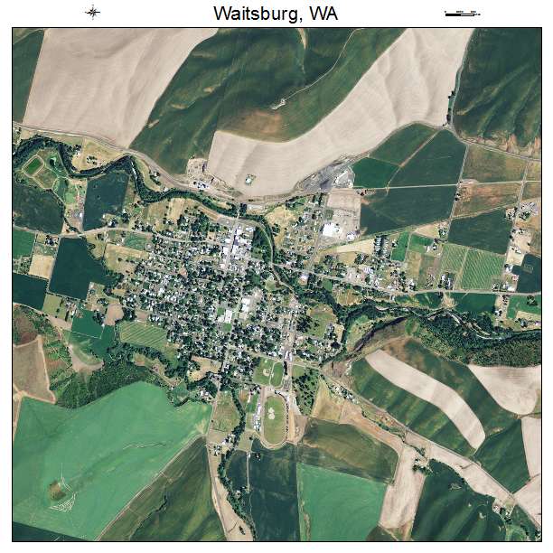 Waitsburg, WA air photo map