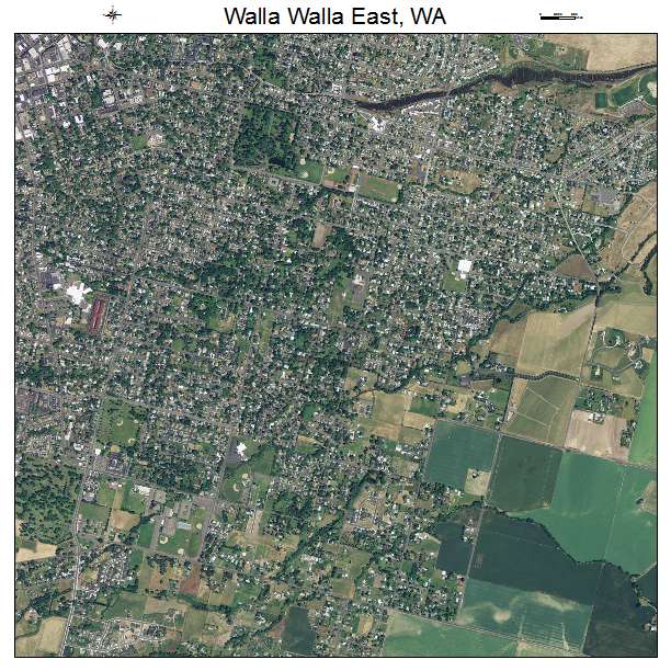 Walla Walla East, WA air photo map