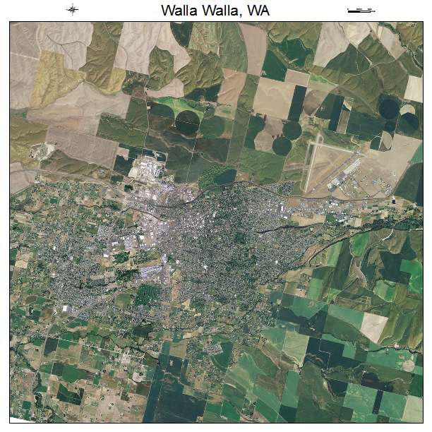 Walla Walla, WA air photo map