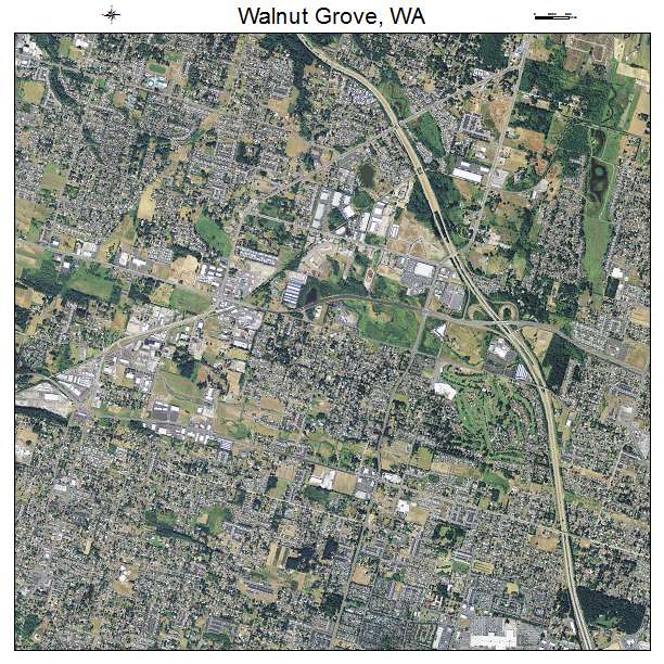 Walnut Grove, WA air photo map