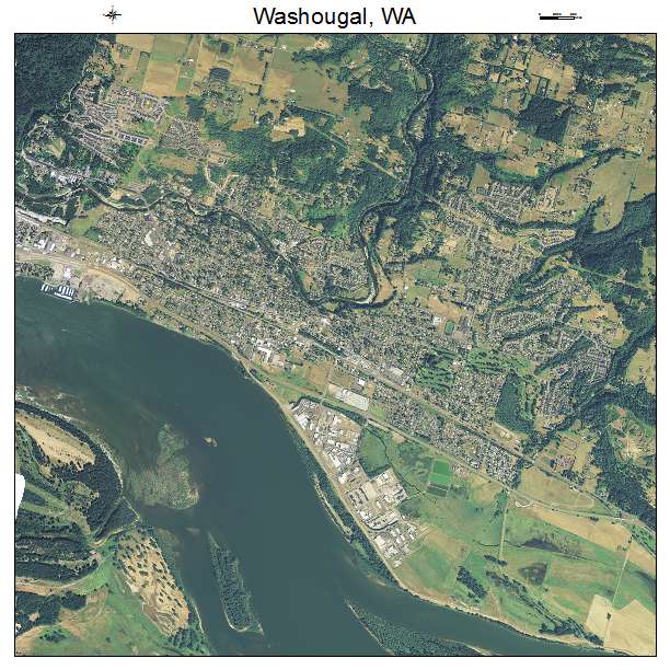 Washougal, WA air photo map
