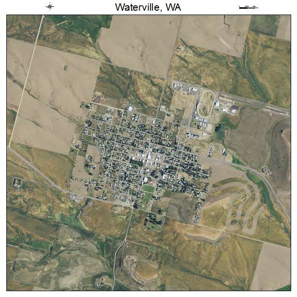Waterville, WA air photo map