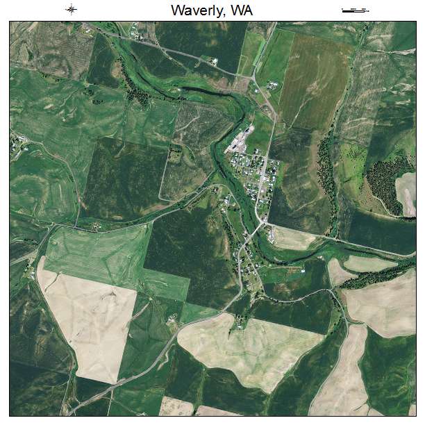 Waverly, WA air photo map