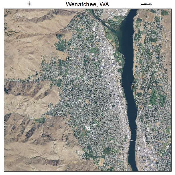 Wenatchee, WA air photo map