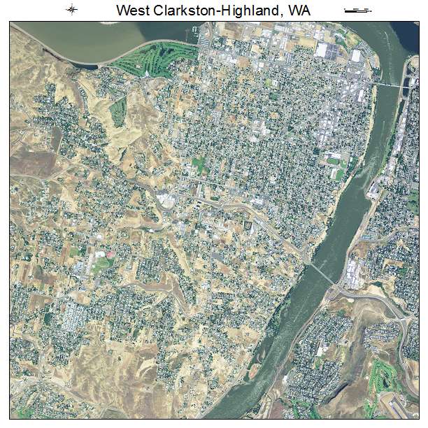 West Clarkston Highland, WA air photo map