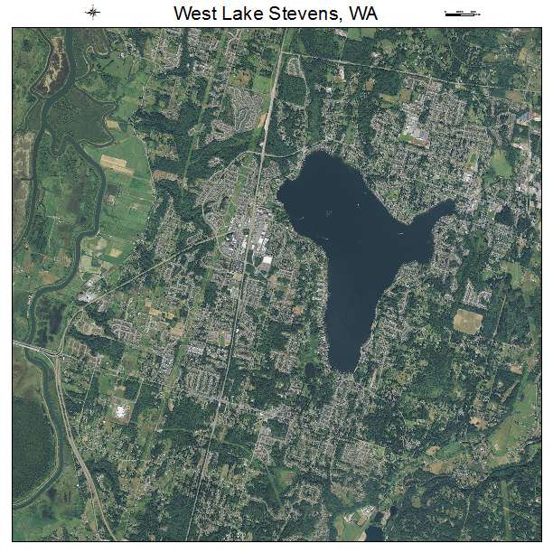 Aerial Photography Map of West Lake Stevens, WA Washington