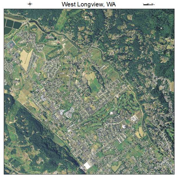 West Longview, WA air photo map
