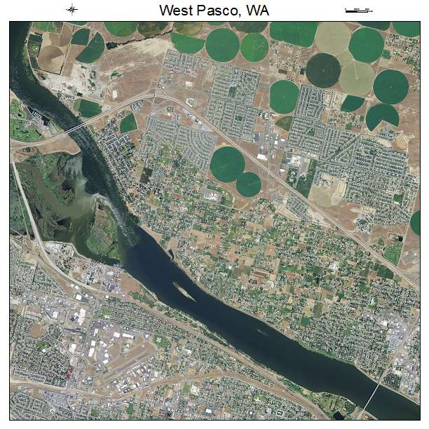 West Pasco, WA air photo map