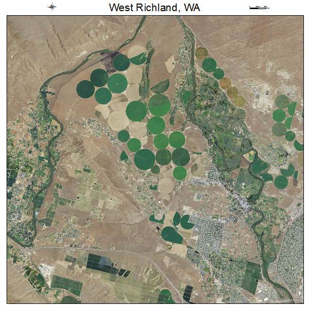West Richland, WA air photo map