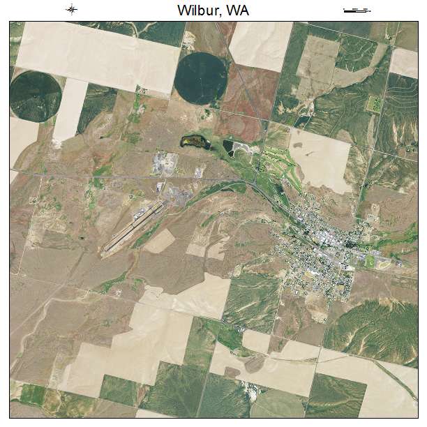 Wilbur, WA air photo map