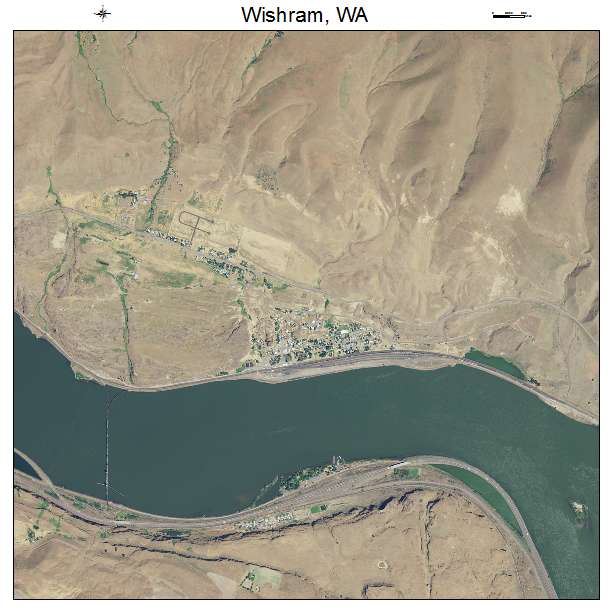Wishram, WA air photo map