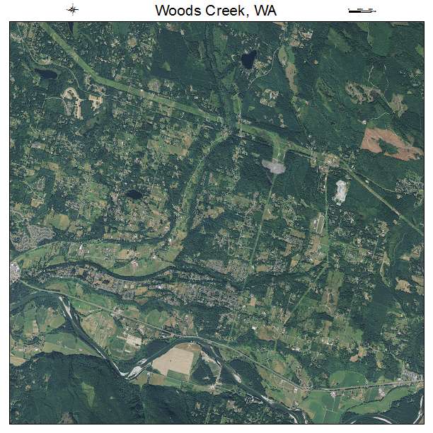 Woods Creek, WA air photo map