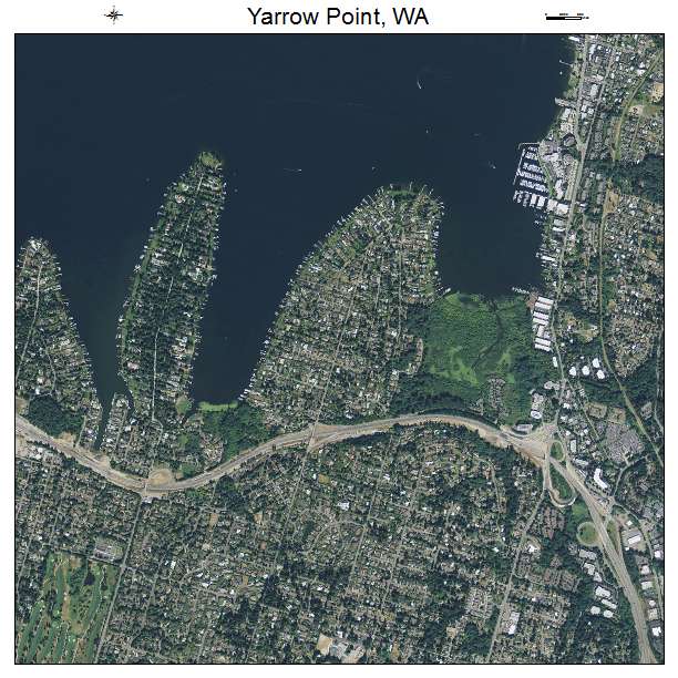 Yarrow Point, WA air photo map