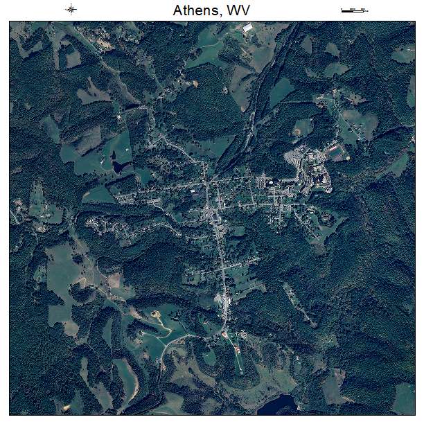 Athens, WV air photo map