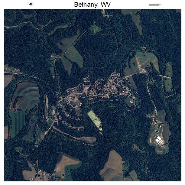 Bethany, WV air photo map